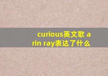 curious英文歌 arin ray表达了什么